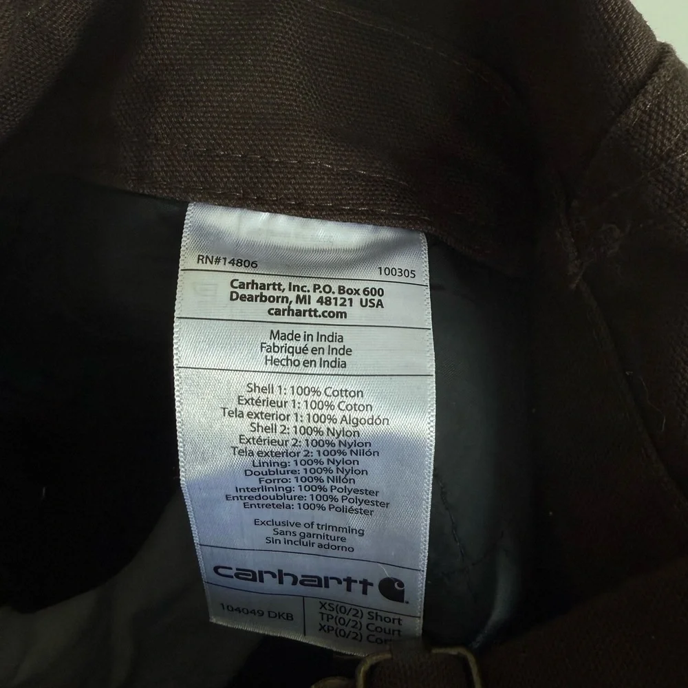 Carhartt Women's Dark Brown Insulated Duck Bib Overalls - Picture 4 of 6